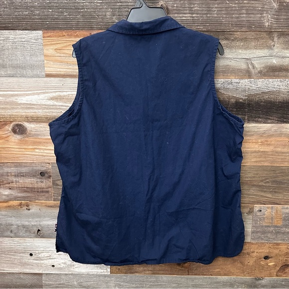 VTG Disney Winnie The Pooh Bumblebee Navy Sleeveless Button up Shirt size 2X - Picture 5 of 8